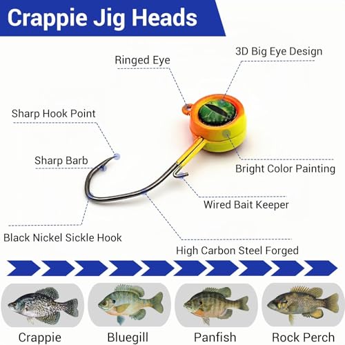 Big Eyes Crappie Jig Heads (1/32oz, 1/16oz, 1/8oz)