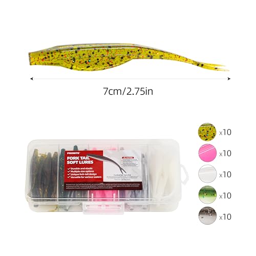 Fork Tail Soft Lures (2.75 Inch-50pcs / mix color)