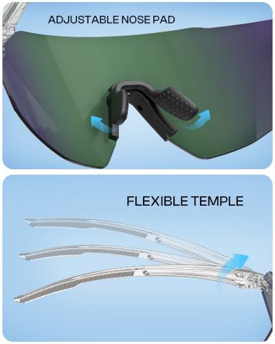 Rimless Running Cycling Sunglasses for Men Women UV400 (Pink)
