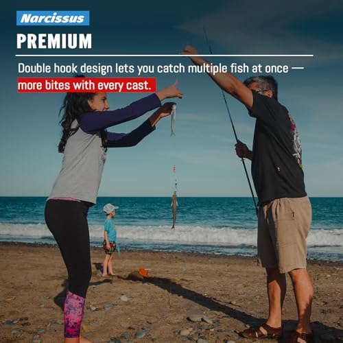 Double Drop Saltwater Fishing Rig (Double Drop Rig-12Pack-Clear / Mono)