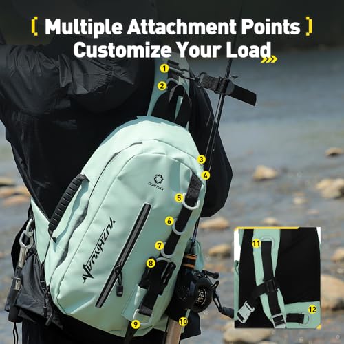 Small Fishing Bag with Rod Strap (Green)