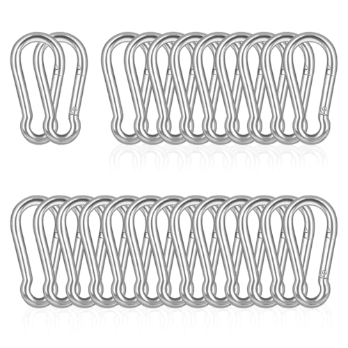 30PCS M6 Heavy Duty Carabiner Clip (Silver / 30PCS-M6)