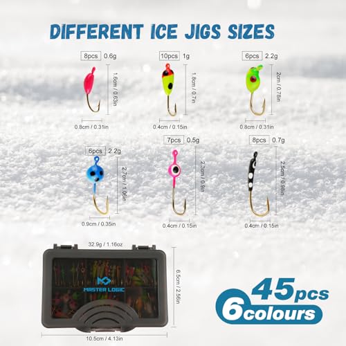 Master Ice Fishing Jigs Kit (B-45PCS)