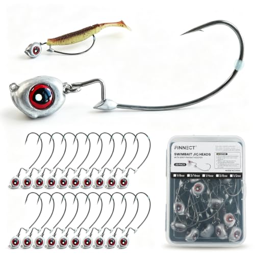 20Pack Weedless Swimbait Jig Heads (3/16oz(3/0)-20Pack)