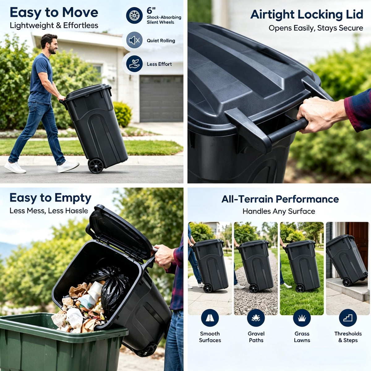 32 Gallon Wheeled Trash can