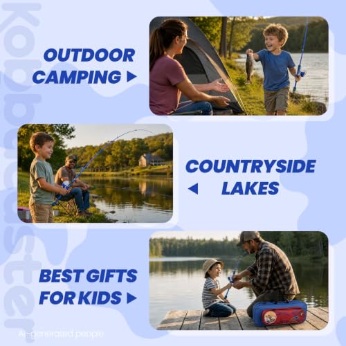Kids Fishing Pole (Blue / 3.94-ft Set)