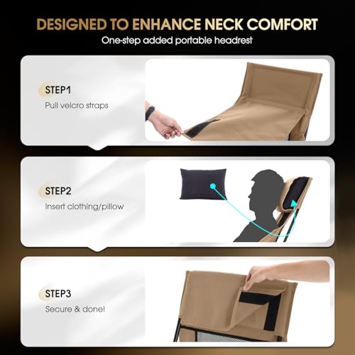Oversized High Back Camping Chair for Adults (Brown)