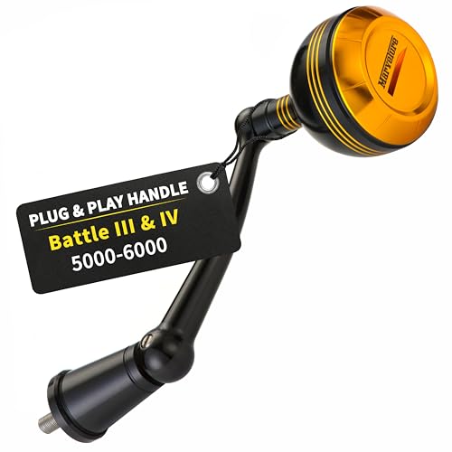 Foldable Power Handle for Penn Battle II III IV (Black Gold / For Battle 5000-6000 Thread (Classic Version))