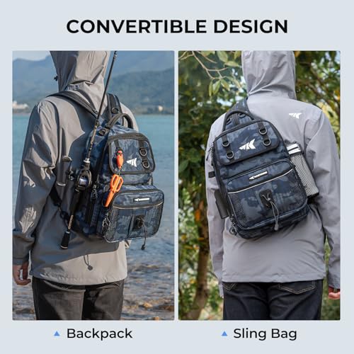 BaitSpace Fishing Sling Bag (Blue Camo / Large)