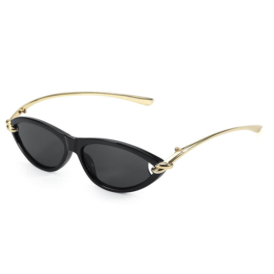 Tangle Free Polarized Aviator Sunglasses for Women (F- Black/Grey)