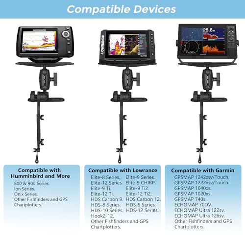 Kayak Fish Finder Mount with Adjustable Transducer Mounting Arm (Large)