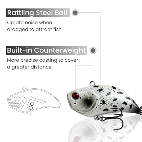 3 pcs Lipless Crankbait for Bass Fishing (3 pcs Lipless Crankbaits Color Set)