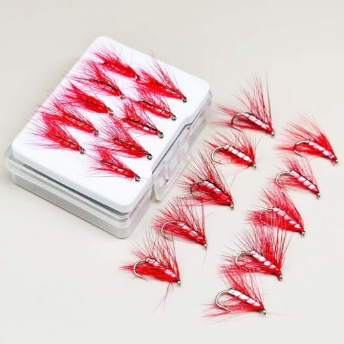 10Pieces Fly Fishing Flies Lure Artificial Insects Winged Caddis (Red)