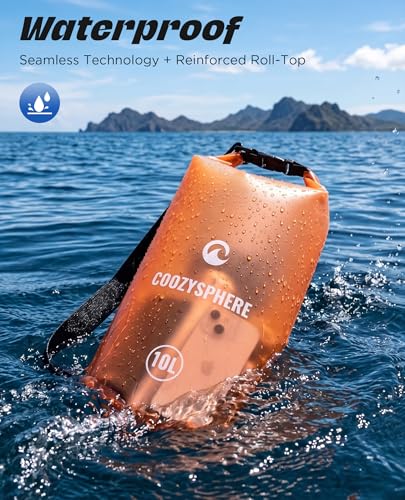Waterproof Small Dry Bag with Phone Case & Emergency Whistle 5L (Orange / 5L)