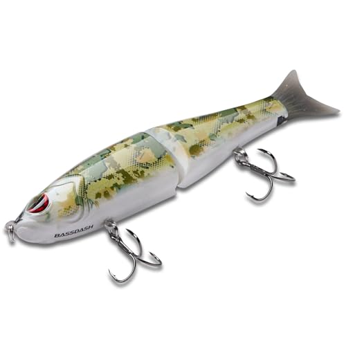 SwimShad Glide Baits Jointed Swimbait Bass Pike Salmon Trout Muskie Fishing Lure (Open Terrain / 7in/2.2oz)