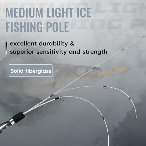 Ice Fishing Rod and Reel Combo (Silver / 27" - Medium Light)