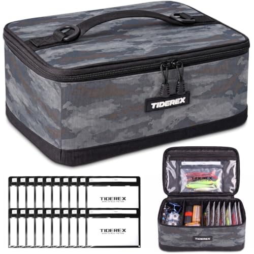 Fishing Tackle Bag with 20 DIY Soft Plastic Bait Bags