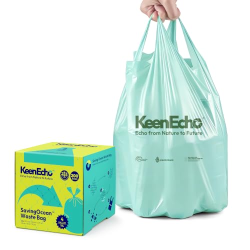 4 Gallon 200 Counts Small Green Trash Bags with Handle (Green 4 Gal / 1 Dispenser Box(4 Rolls))
