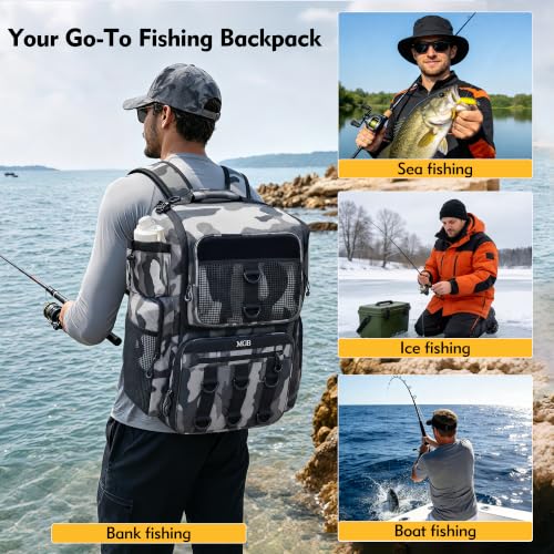 Fishing Backpack (Grey+Black)