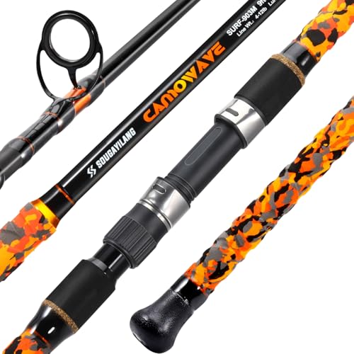 Surf Spinning Fishing Rod Carbon Travel Surf Rod M (orange / 10ft-Spinning-3Pc-MH)