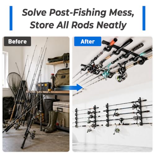 H5W Solid Wood Fishing Rod Holder