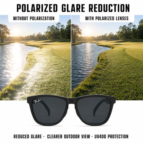 Polarized Golf Sunglasses and Hiking for Men Women (Matte Black / Gray)