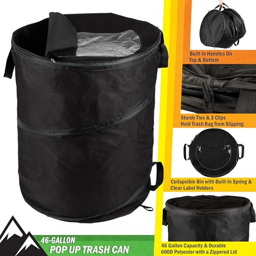 Collapsible Trash Can (Black / 46-Gallon)