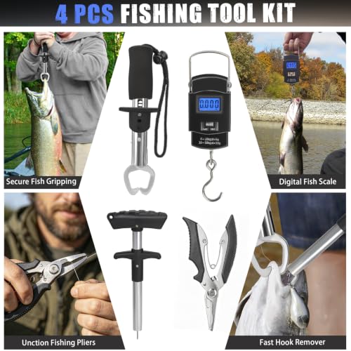 2PCS Fishing Pole Combo Telescopic Spinning Fishing Rod and Reel Combo