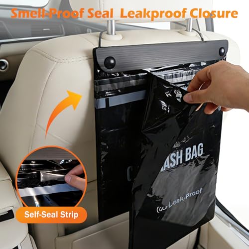 100 Count Disposable Car Trash Bags (100 Count(Black))