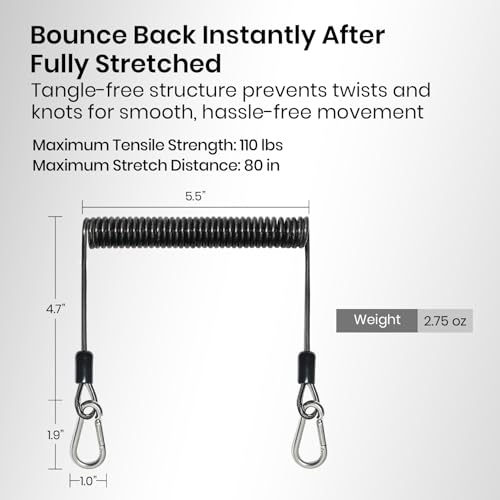 2 pcs Retractable Coiled Lanyards