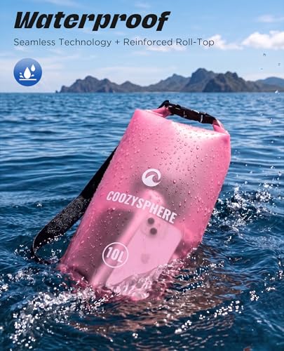 Waterproof Dry Storage Backpack with Phone Case & Whistle 20L (Rose Red / 20L)