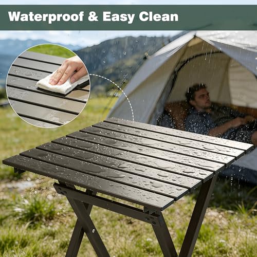Folding Camping Table (Brown-2sets)