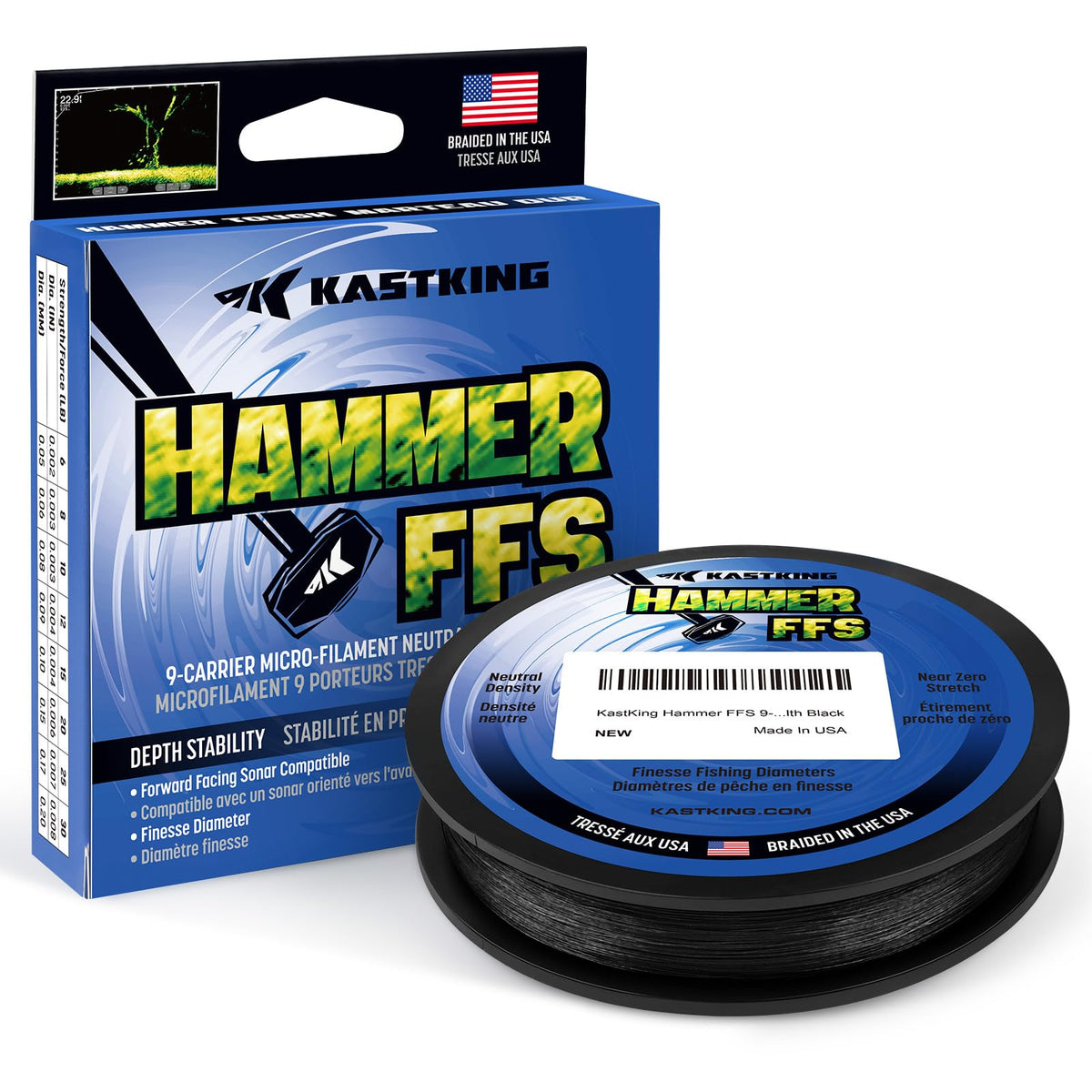 Hammer FFS Braided Fishing Line (Stealth Black / 30LB/150Yds)