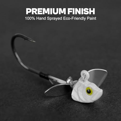 10 Pack Asymmetrical Spin Fishing Jig Head (White / 3/8oz - 10pcs)
