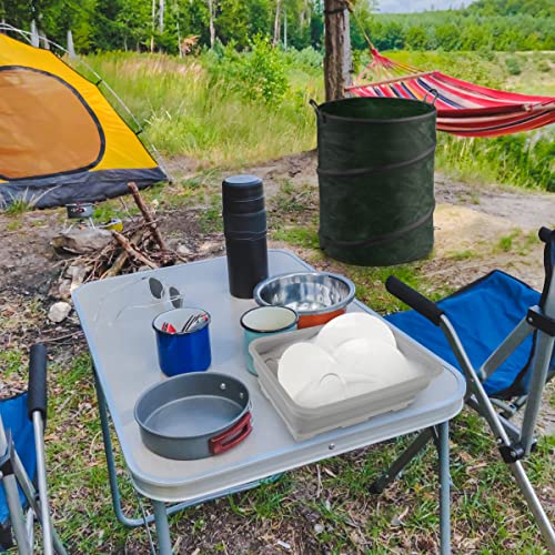 Collapsible Trash Can and Camp Sink Set (Gray and Green)