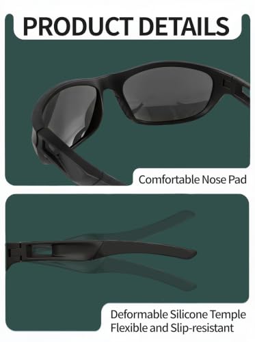 0.8 oz Polarized Sports Sunglasses for Men Women (Black Frame-gray Lens)