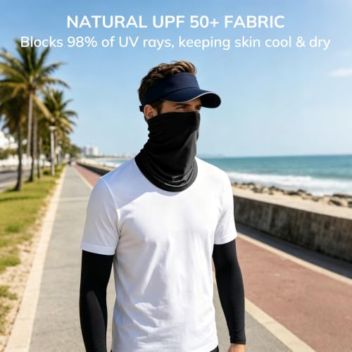 Unisex UPF 50+ Bamboo Viscose Neck Gaiter 2 Pack