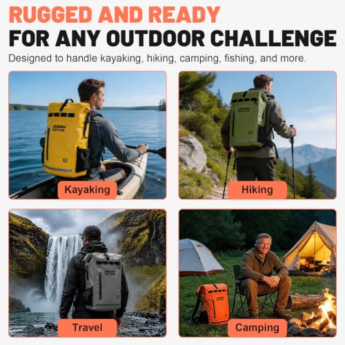 Waterproof Dry Bag Backpack 25L (Orange / 55L)
