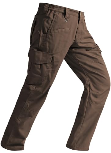 Mens Tactical Pants Ripstop Cargo Work Pants with 9 Pockets Water Resistant Breathable Hiking Construction Pants