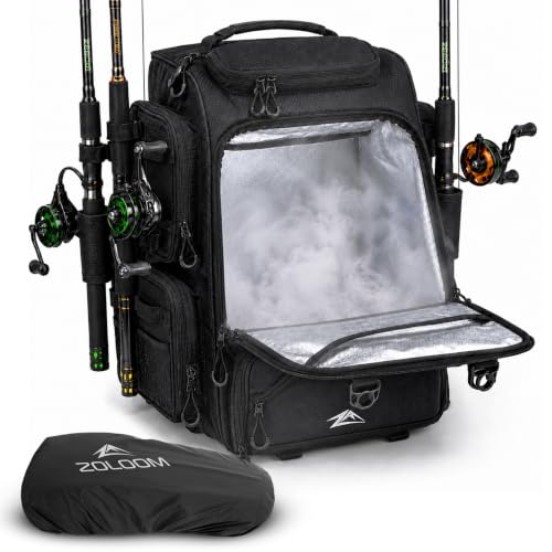 Fishing Backpack with Rod Holder & Telescopic Net