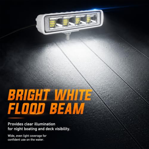 2PCS 6inch Marine Led Light Bar 12 (96W B White Housing)
