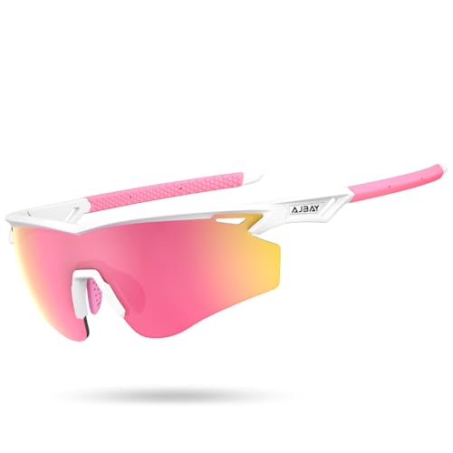 Polarized Running Sunglasses for Men Women Ultra (Elegant White Pink)