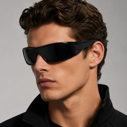 Z87 Wrap Around Safety Sunglasses for Big Heads Men TR90 Ultralight UV400 Protection 8711