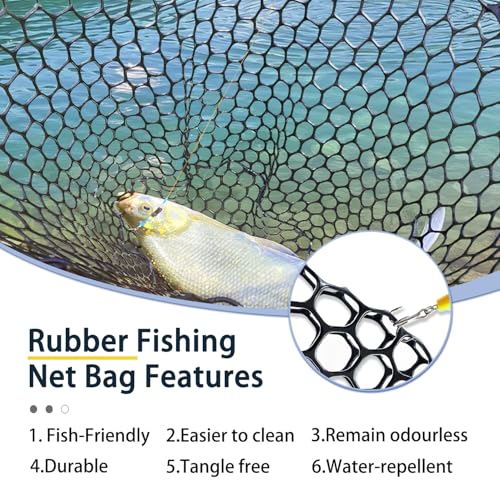 Telescoping Rubber Fishing Net with Handle 64"