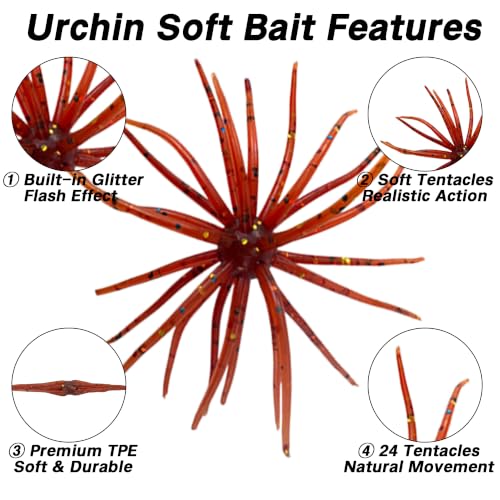 Urchin Bait for Bass Fishing (Confidence Mix - 2.7" - 20PCS)