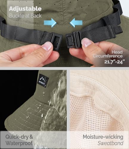 Mens Bucket Sun Hats (One Size / Olive Green)