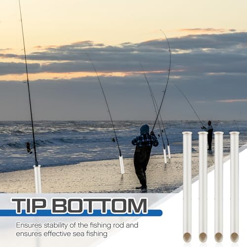 4 Pack Tubular Sand Spikes for Surf Fishing 27 Inch PVC Surf Shore and Beach Fishing Rod Holder Sand Spike for Beaches (27 Inch)