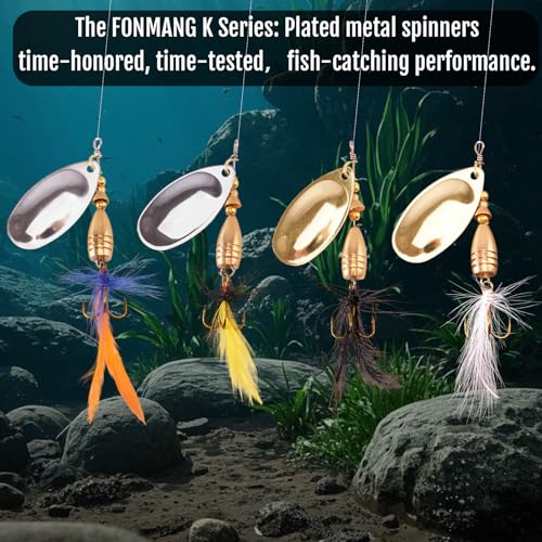 Rooster Tail Fishing Lures (C-12Pcs Spinnerbaits)