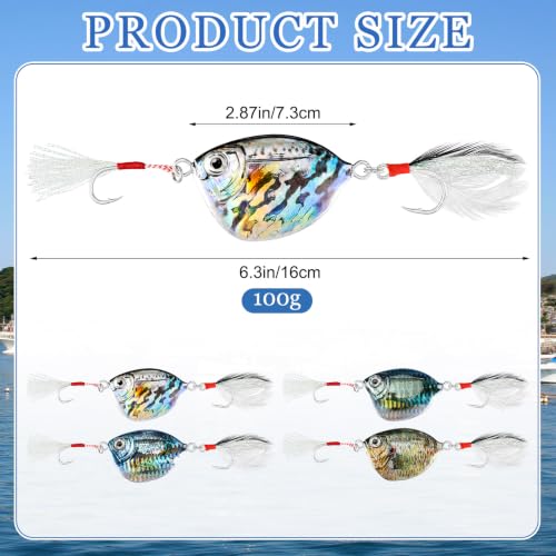 4 Pcs Saltwater Fishing Lure Slow Pitch Jig (Multicolor)