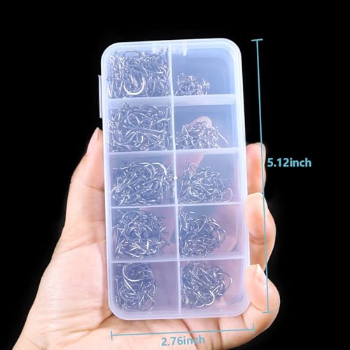 Small Fishing Hooks for Freshwater (600pcs (#2-#20) / Black)